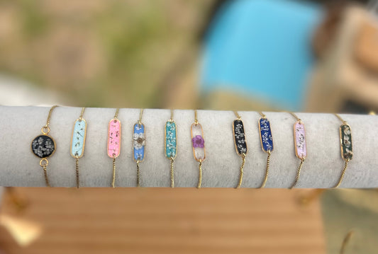 Real Flower Bracelets - Gold