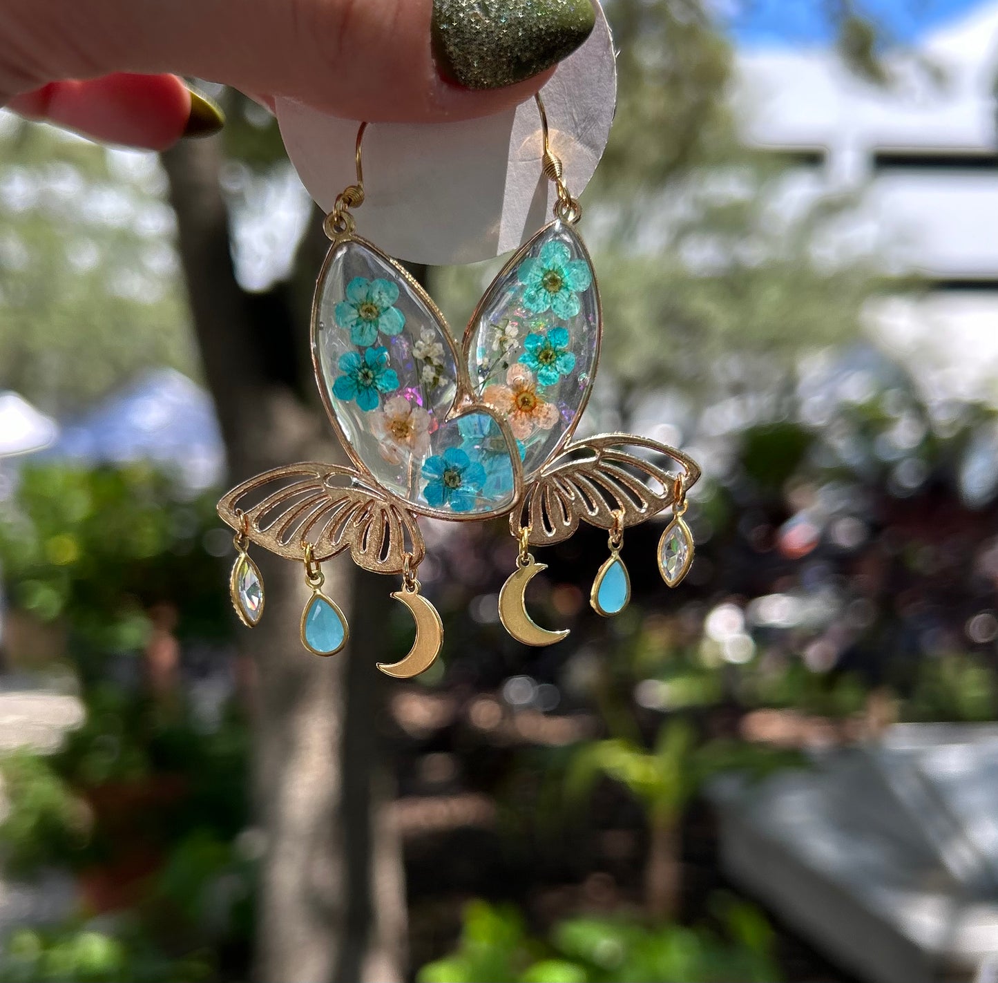 Butterfly Dangles in celestial blues