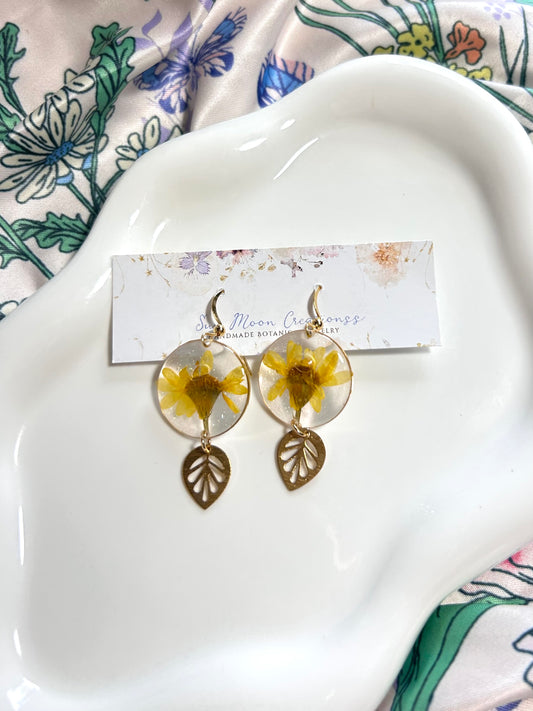 Boho Yellow Daisy Earrings