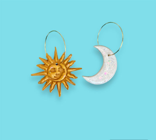 Sun and Moon Mis-Matched Earrings