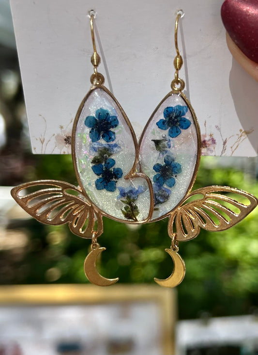 Gold and Blue Floral Butterfly Wings