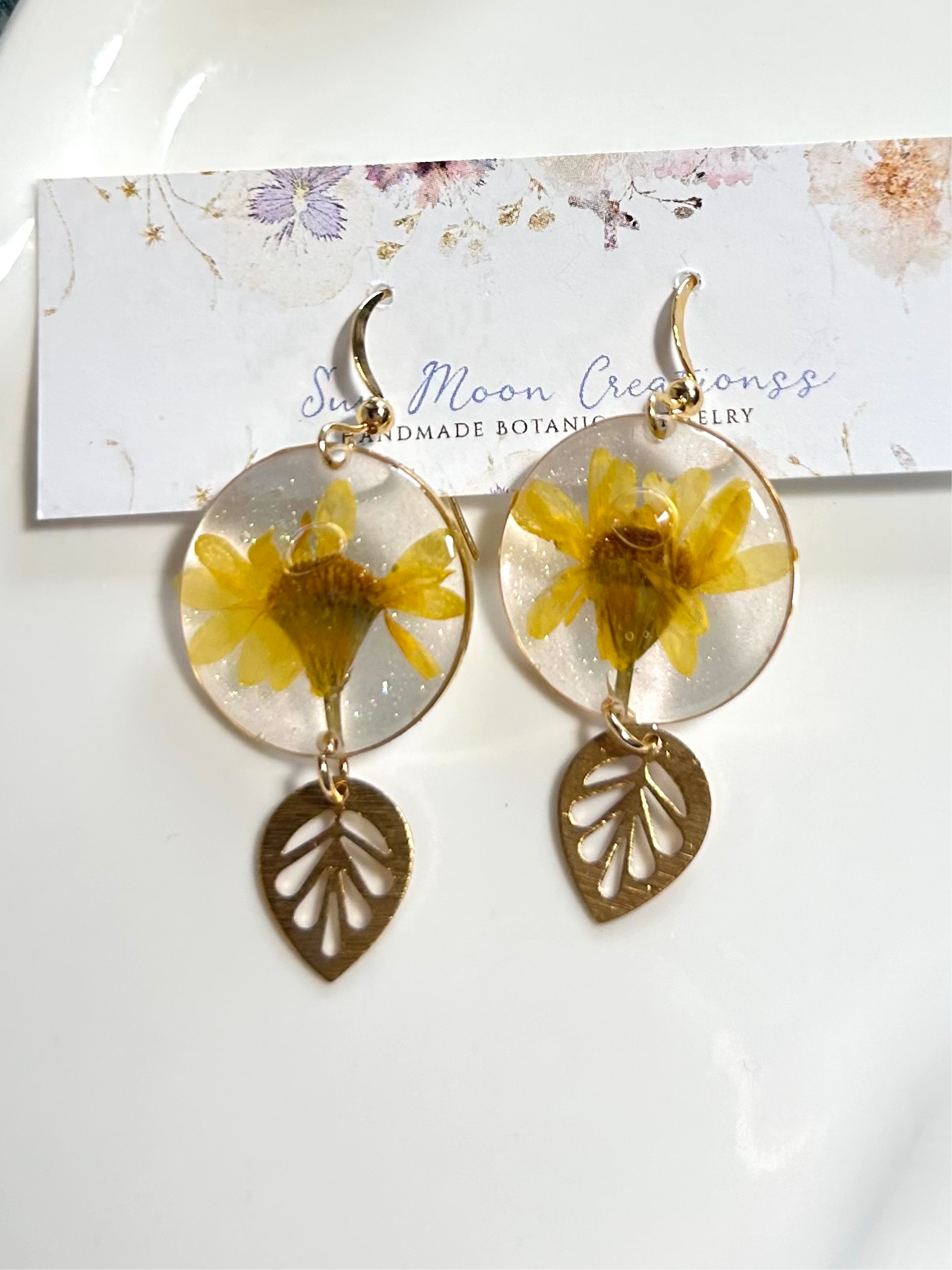 Boho Yellow Daisy Earrings