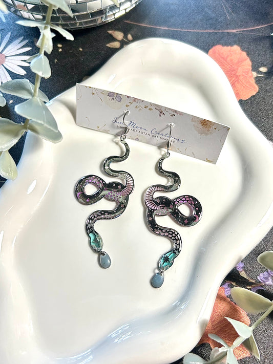 Silver Snakes with Purple & Teal Ombré