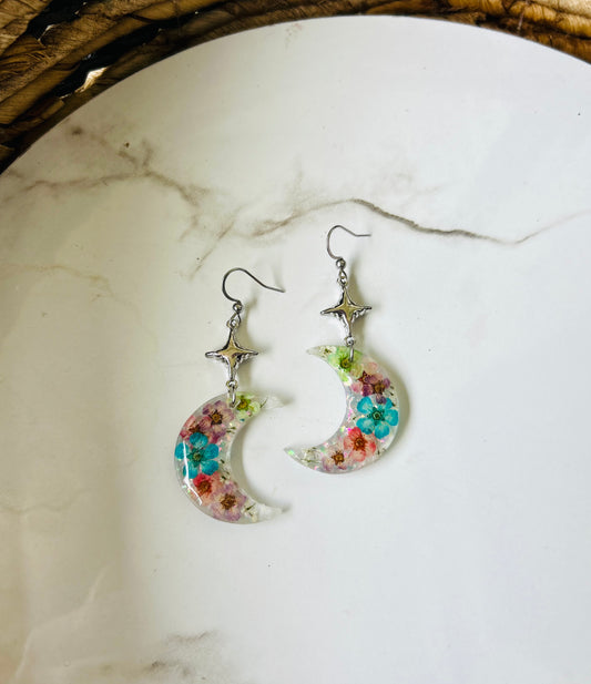 Floral Moon Dangles style 1