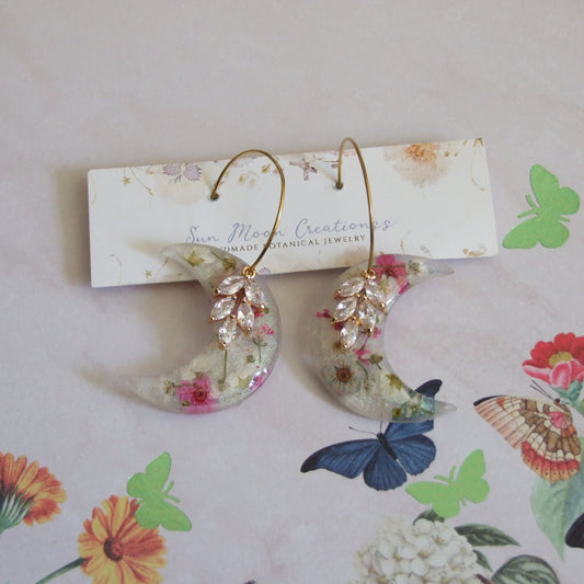 Multiflower Moon Earrings