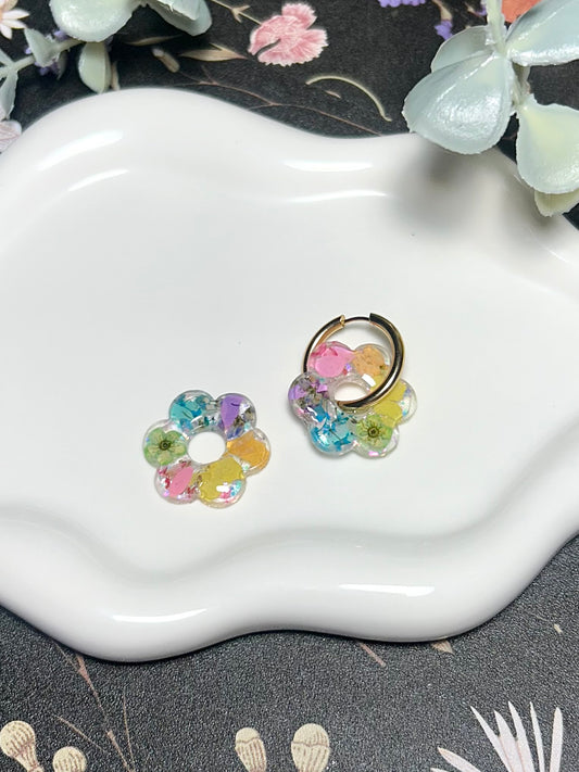 Pastel Flower Hoops