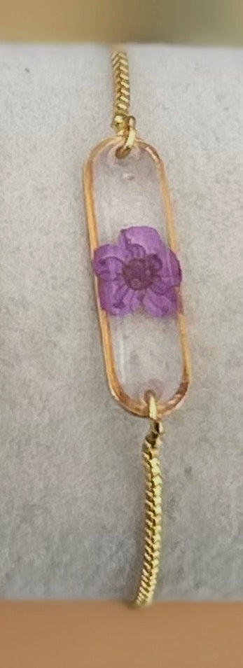 Real Flower Bracelets - Gold