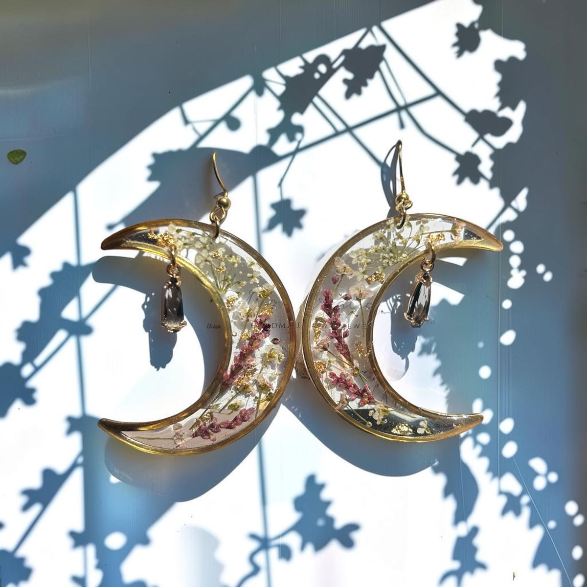 Crescent Moon Wildflowers Large Dangles
