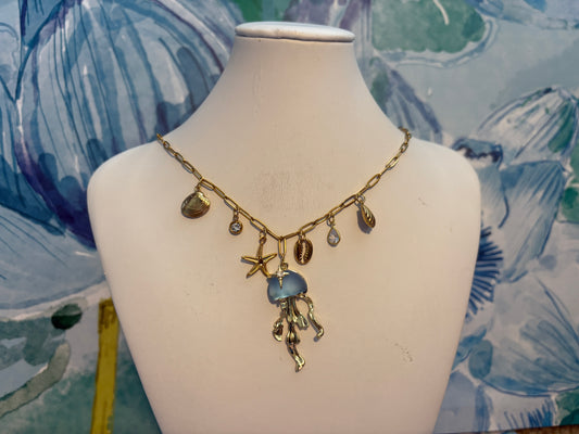 Jellyfish Charm Necklace || 16-18 inches Stainless Steel
