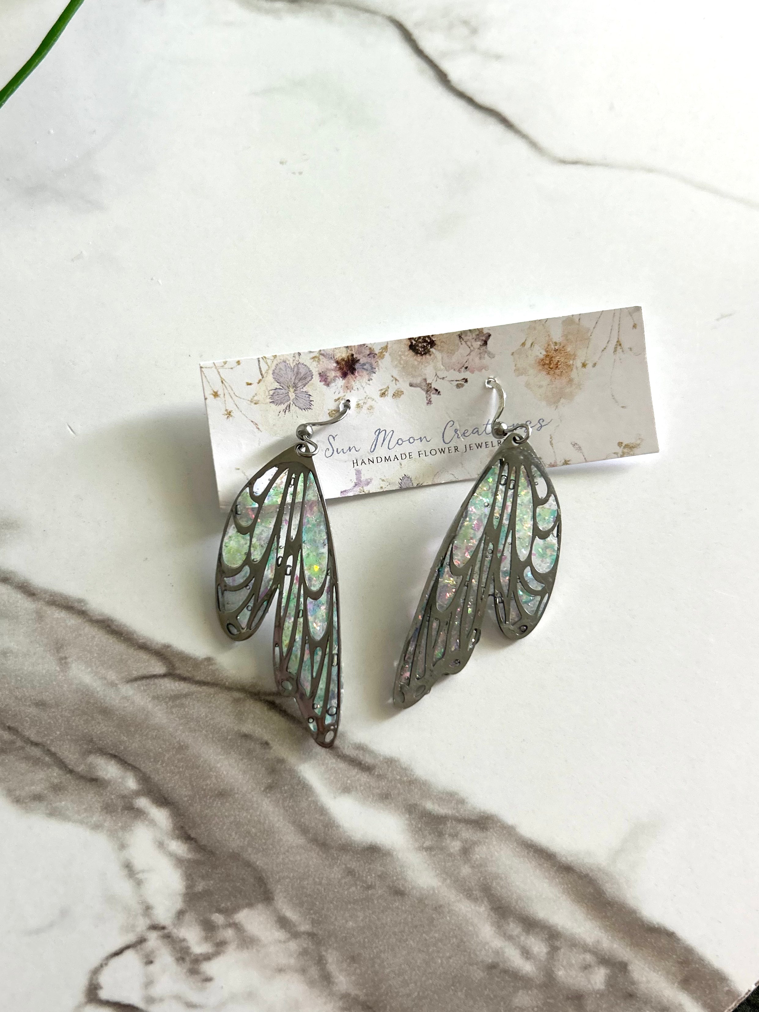 Glitter Fairy Wings Silver