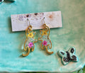 Reaching Cat Earrings in Gold