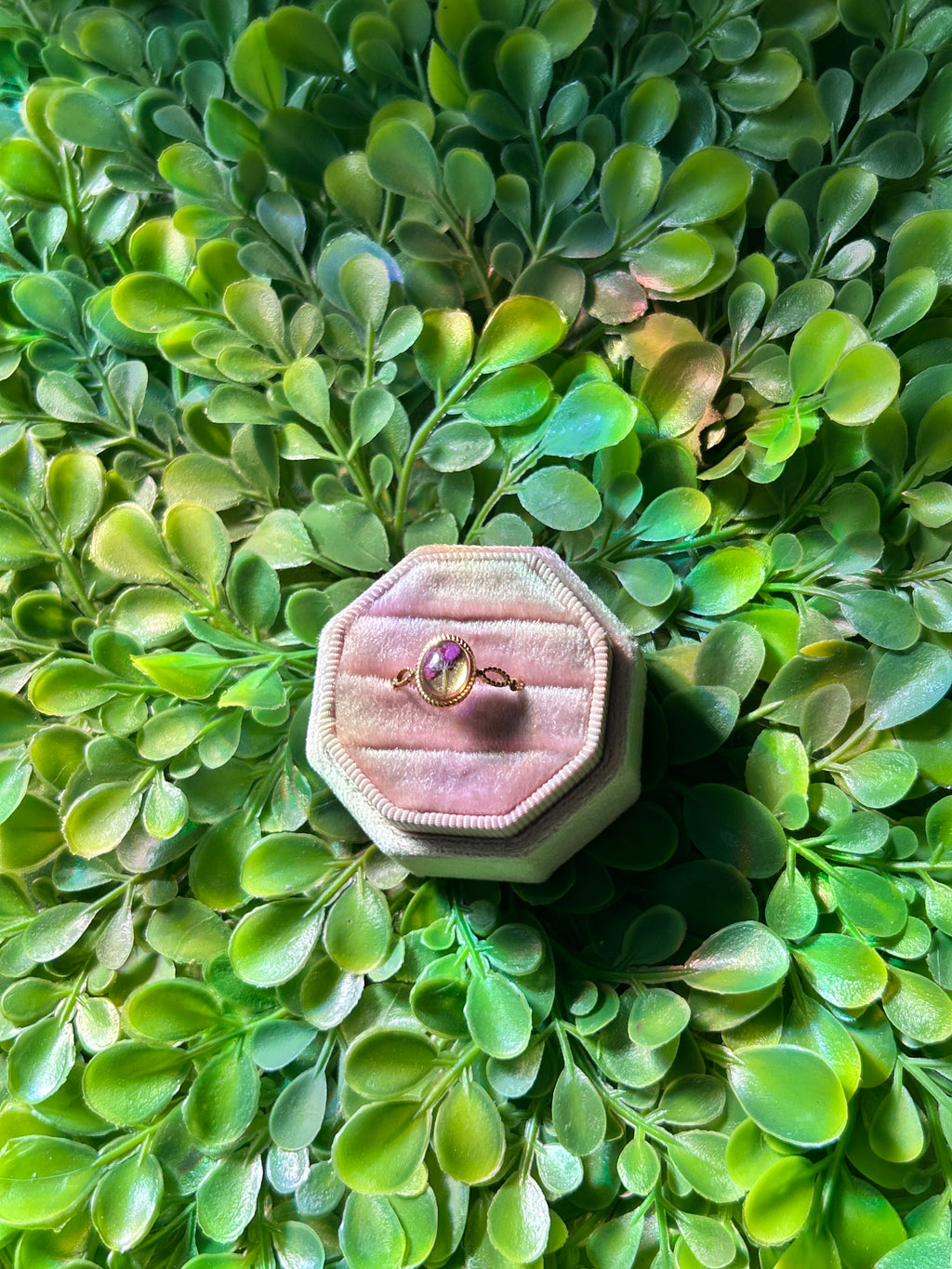 Purple Flower Ring in Gold