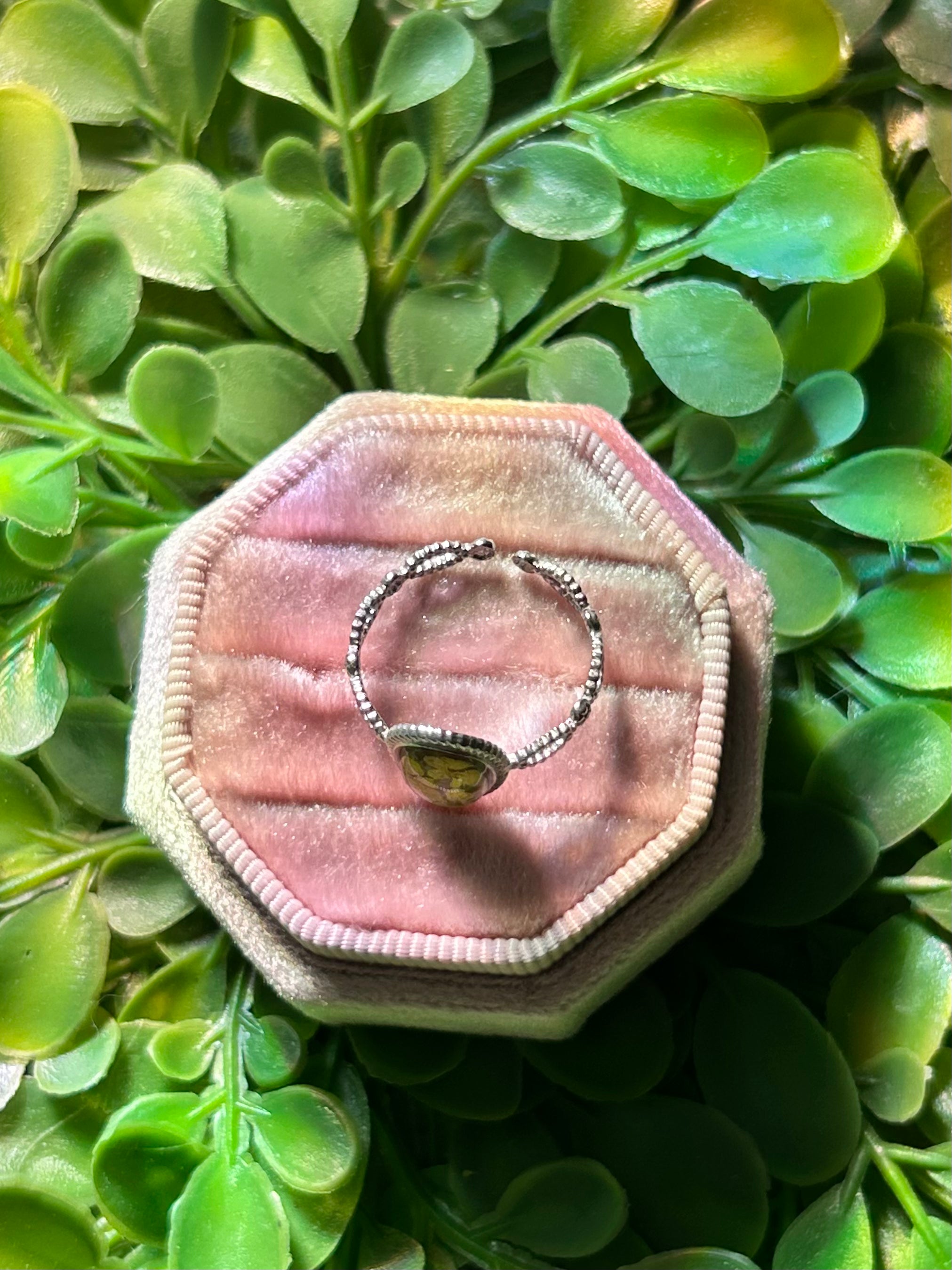 Yellow Flowers Ring in Silver
