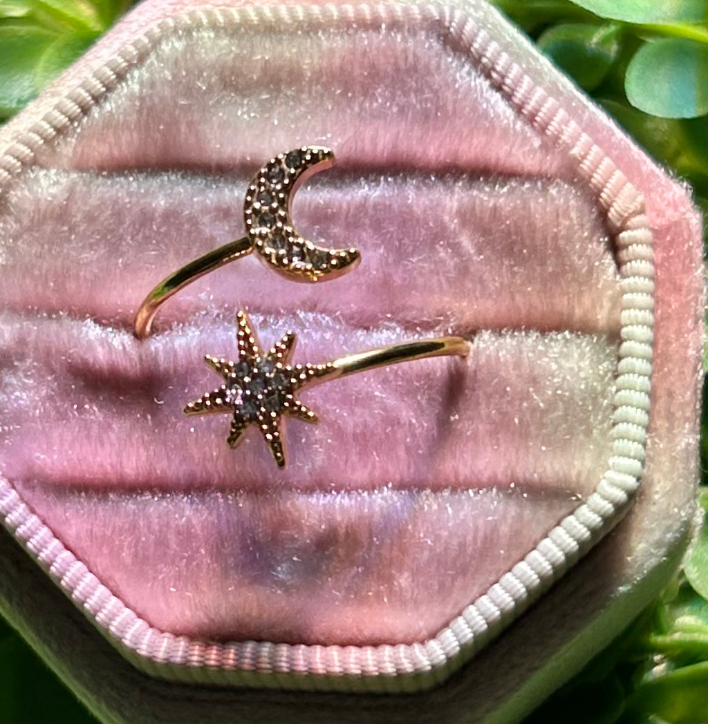 Sun and Star Ring in Gold