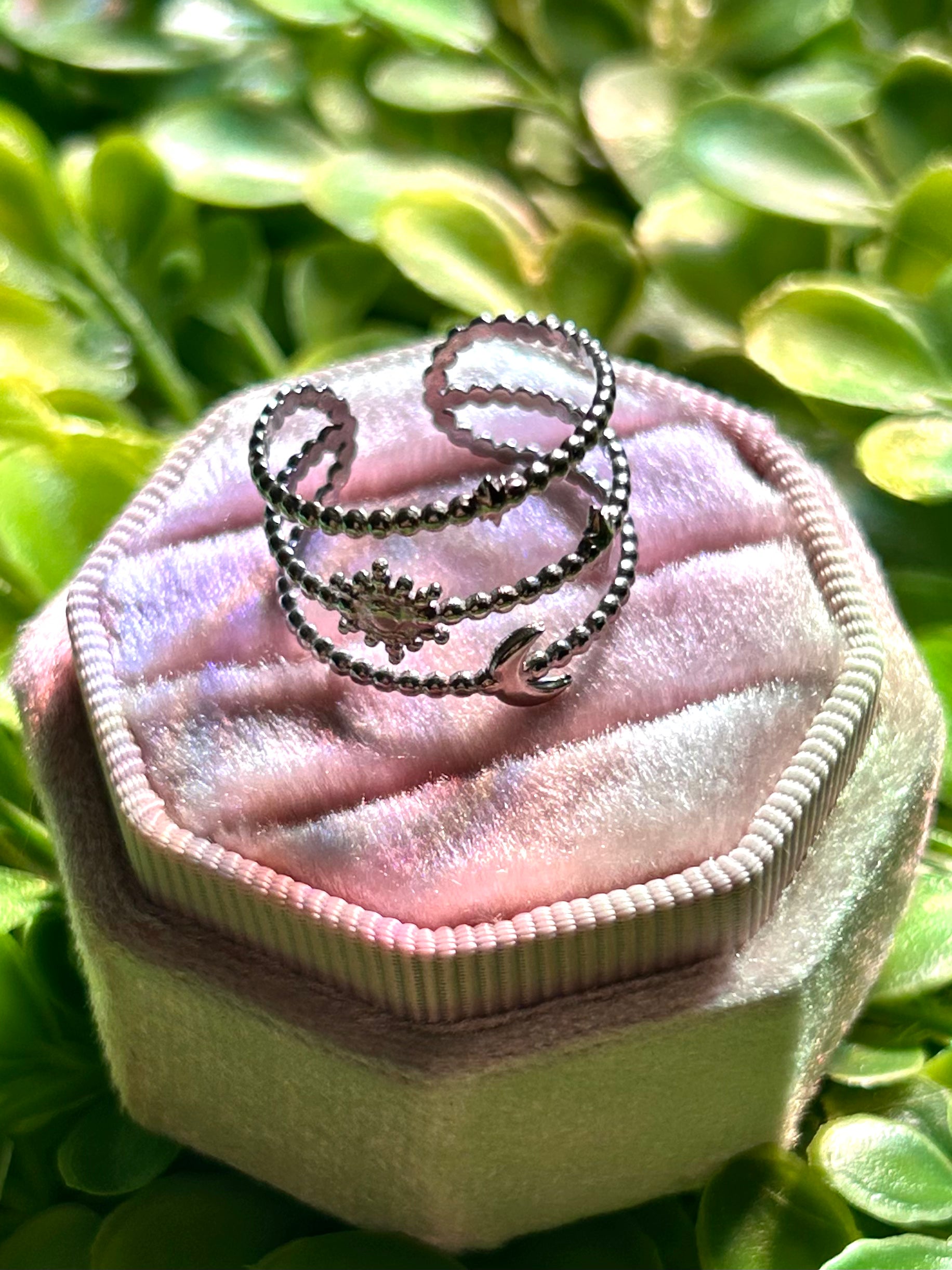 Sun and Moon Three Banded Ring in Silver